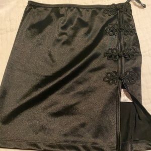 Motel Rocks black silk mini skirt